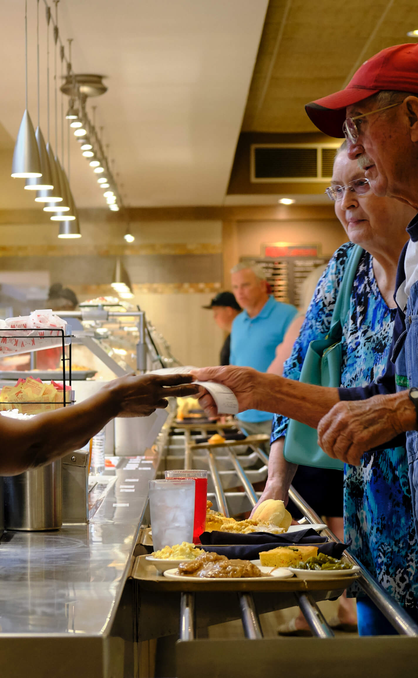 K&W Cafeteria Customers Receiving Receipt
