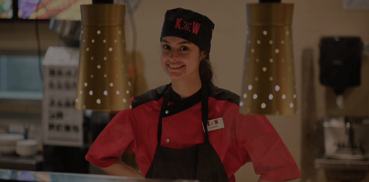 K&W Cafeteria employee smiling
