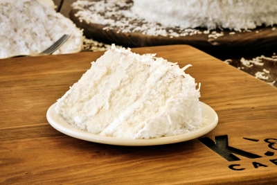 slice of coconut cake